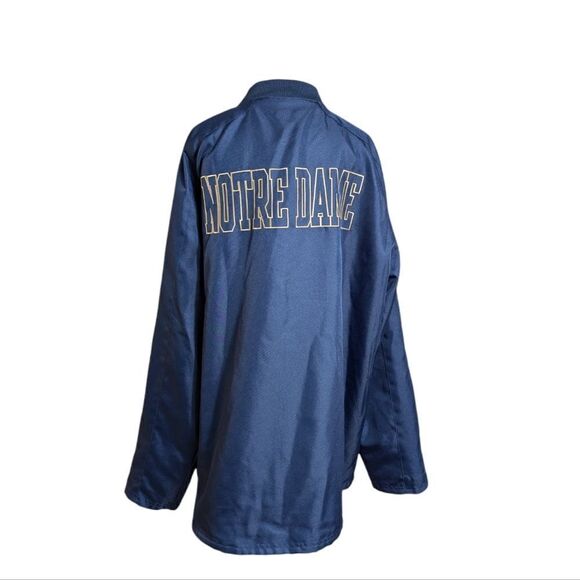Adidas Blue Notre Dame Fleece Lined Windbreaker Jacket - Picture 1 of 10